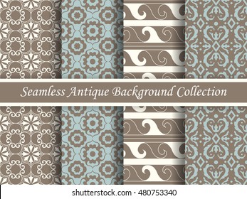 Antique seamless brown background collection_136

