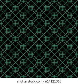 Antique seamless green background check polygon cross line