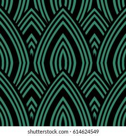 Antique seamless green background curve repeat line scale