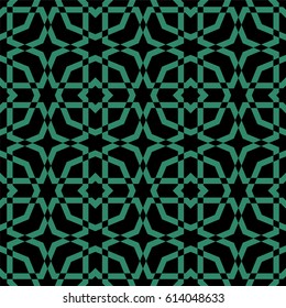Antique seamless green background octagon frame cross star