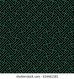 Antique seamless green background oriental Chinese geometry spiral