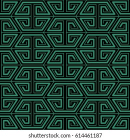 Antique seamless green background polygon geometry cross line