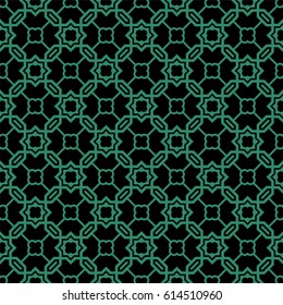 Antique seamless green background polygon chain cross star