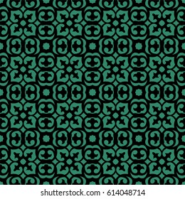 Antique seamless green background round curve kaleidoscope