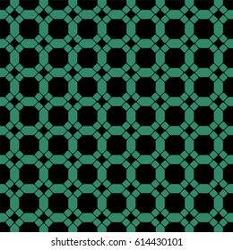 Antique seamless green background round corner octagon cross