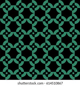 Antique seamless green background round spiral flower