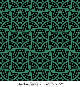 Antique seamless green background round dot spiral circle