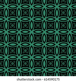 Antique seamless green background round cross geometry