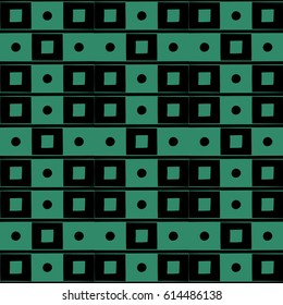 Antique seamless green background square round geometry