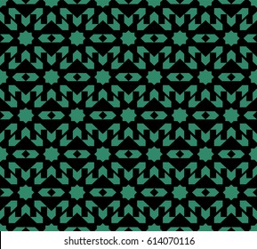 Antique seamless green background star geometry kaleidoscope