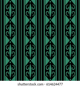 Antique seamless green background triangle spiral curve line