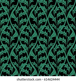 Antique seamless green background vintage nature leaf cross