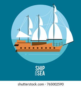 Antique ship at sea