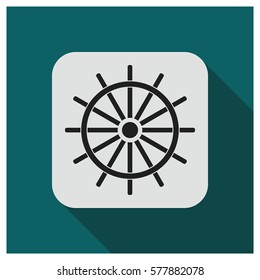 Antique ship wheel