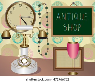 Antique shop
Various vintage objects in antique shop.