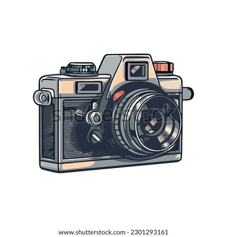 antique SLR camera over white