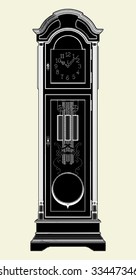 Antique Standing Clock Vector 01
