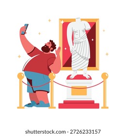 Estatua antigua en una Ilustración vectorial del museo Archivo EPS 10 	