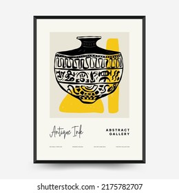 Antique statues vertical posters template. Modern card, wall art.