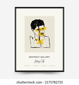 Antique statues vertical posters template. Modern card, wall art.