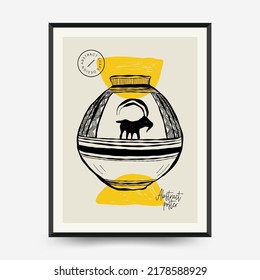 Antique statues vertical posters template. Modern card, wall art.