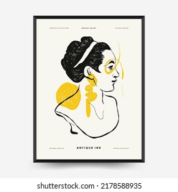 Antique statues vertical posters template. Modern card, wall art.