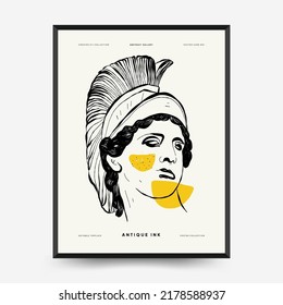 Antique statues vertical posters template. Modern card, wall art.
