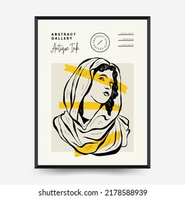 Antique statues vertical posters template. Modern card, wall art.