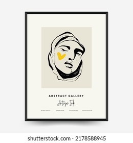 Antique statues vertical posters template. Modern card, wall art.