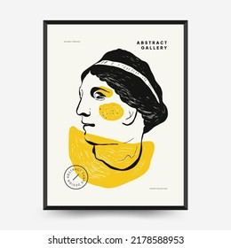 Antique statues vertical posters template. Modern card, wall art.