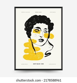 Antique statues vertical posters template. Modern card, wall art.