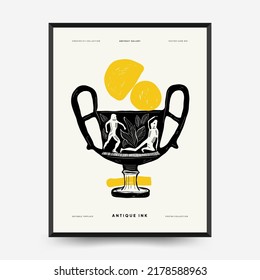 Antique statues vertical posters template. Modern card, wall art.