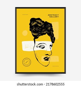 Die Vorlage für die vertikalen Poster der antiken Statuen. Moderne Karte, Wandkunst.
