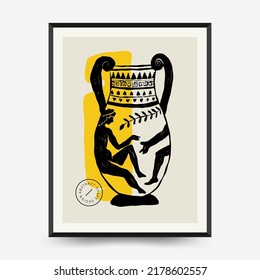 Antique statues vertical posters template. Modern card, wall art.