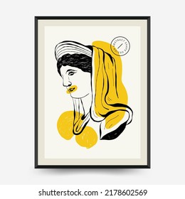 Antique statues vertical posters template. Modern card, wall art.