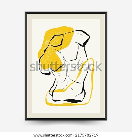 Antique statues vertical posters template. Modern card, wall art.