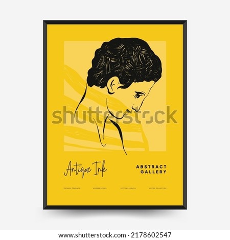 Antique statues vertical posters template. Modern card, wall art.