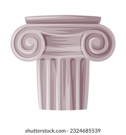 Antique Stone Column or Pillar Element as Ancient Greek Ornament Vector Illustration