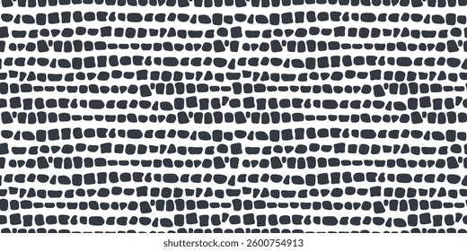 Antique stone mosaic seamless pattern. Decorative Greek antique stone ornament. Paving rock floor tile. Abstract brick mosaic texture. Vector illustration isolated on white background.