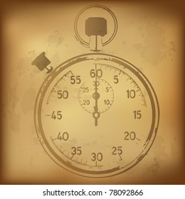 Antique Stopwatch, Vector Illustration