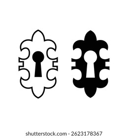Antique style classic keyhole vector icons