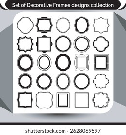 Antique Style Labels and Ornamental Frame Elements Silhouettes