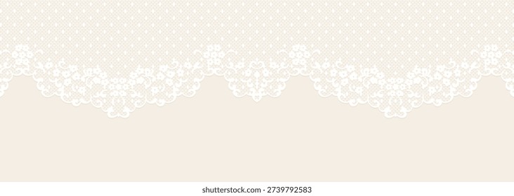 Antique style lace horizontal seamless pattern