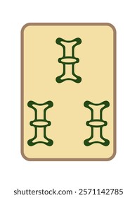 Antique style old mahjong tile single item icon