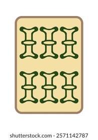 Antique style old mahjong tile single item icon