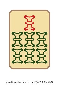 Antique style old mahjong tile single item icon