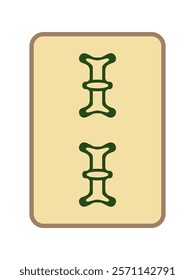 Antique style old mahjong tile single item icon