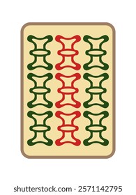 Antique style old mahjong tile single item icon