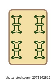 Antique style old mahjong tile single item icon