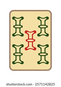 Antique style old mahjong tile single item icon